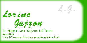 lorinc gujzon business card